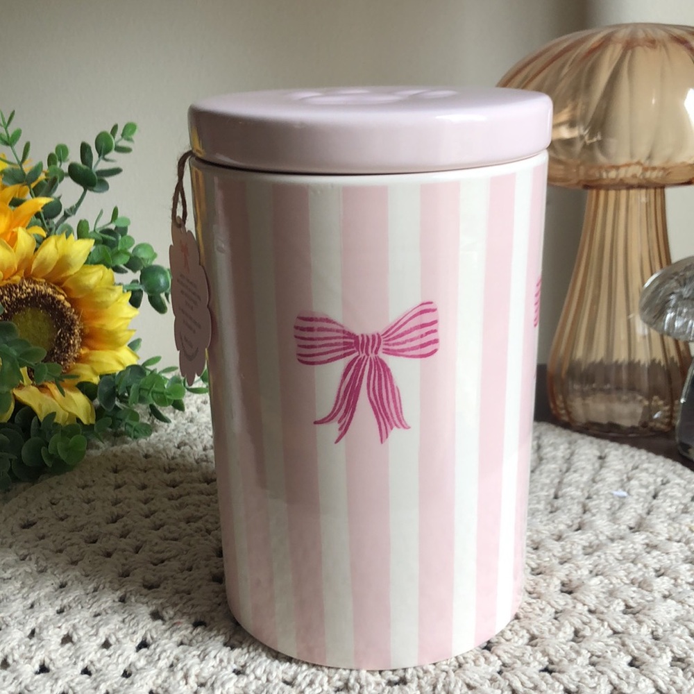 Pink BOW Pet Storage Canister Jar